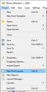 Creating a new print layout in QGIS